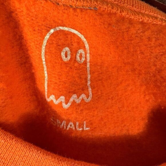 Lonely Ghost Crew Neck Sweatshirt Womens Small Orange Text Me When You Get Home‎ - Picture 7 of 8